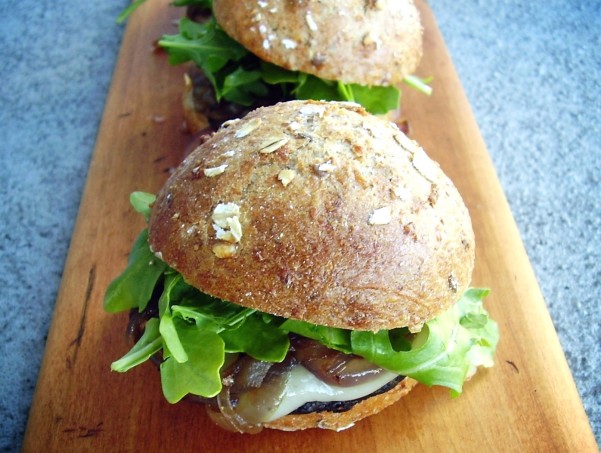 portabella and swiss cheese sliders 