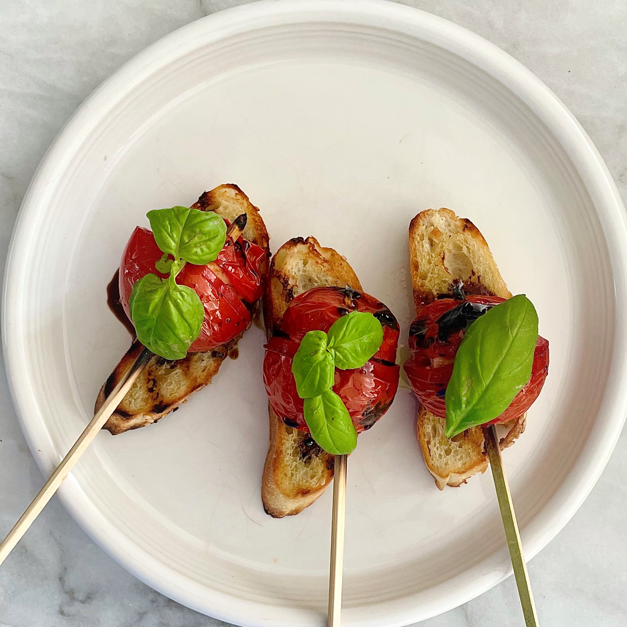 s’mores-style plant-based caprese