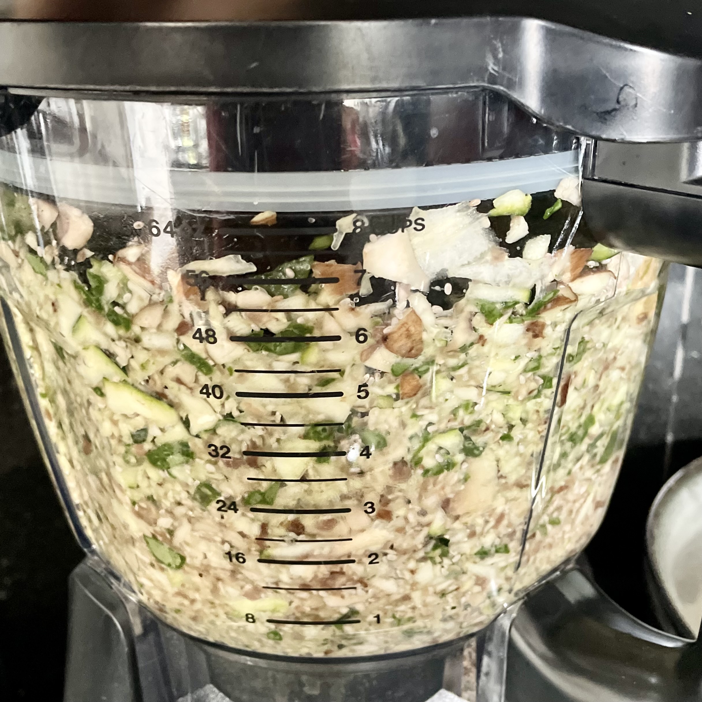 veggie finely chopped in a food processor