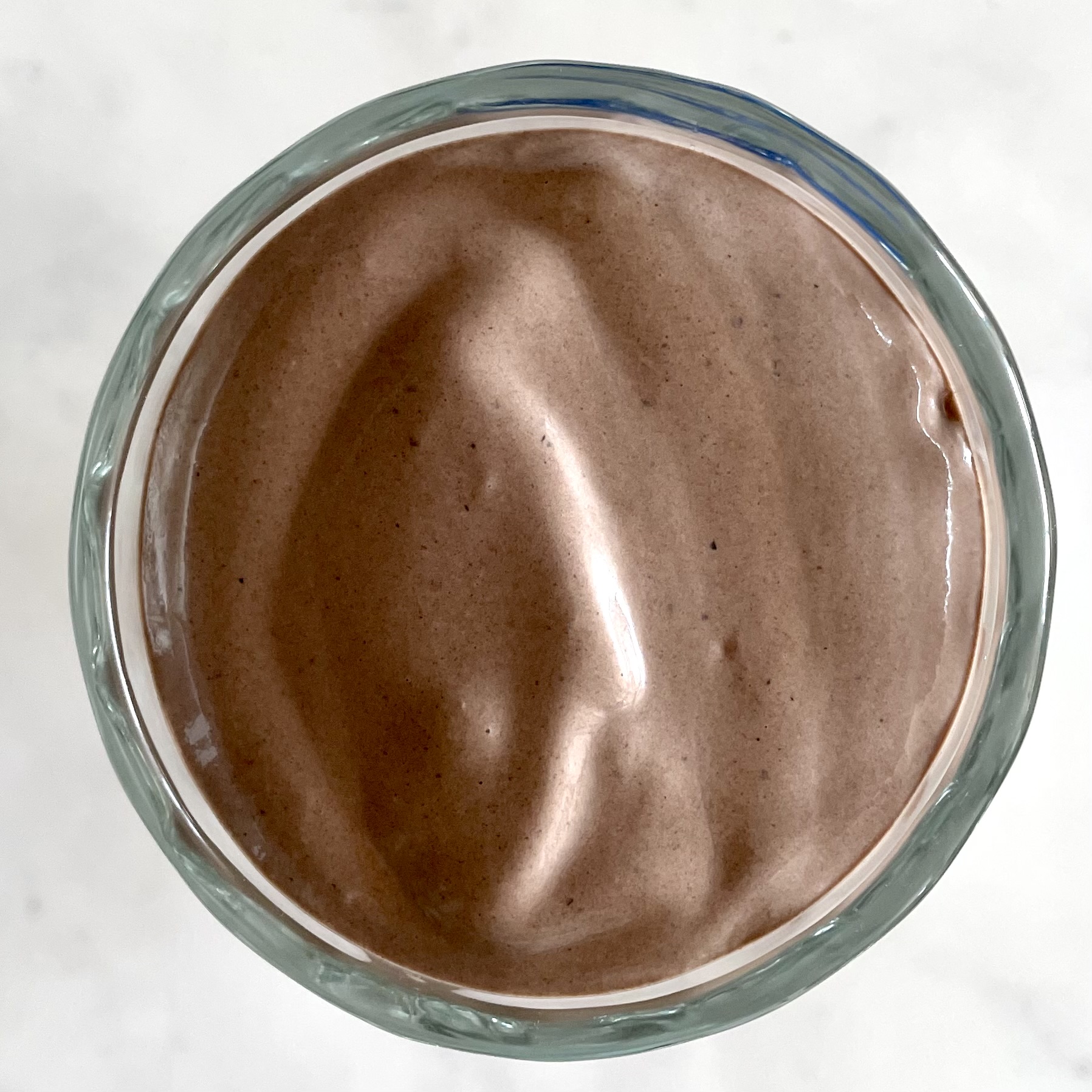 Overhead shot of Overnight Creamy Cashew Chocolate Shake