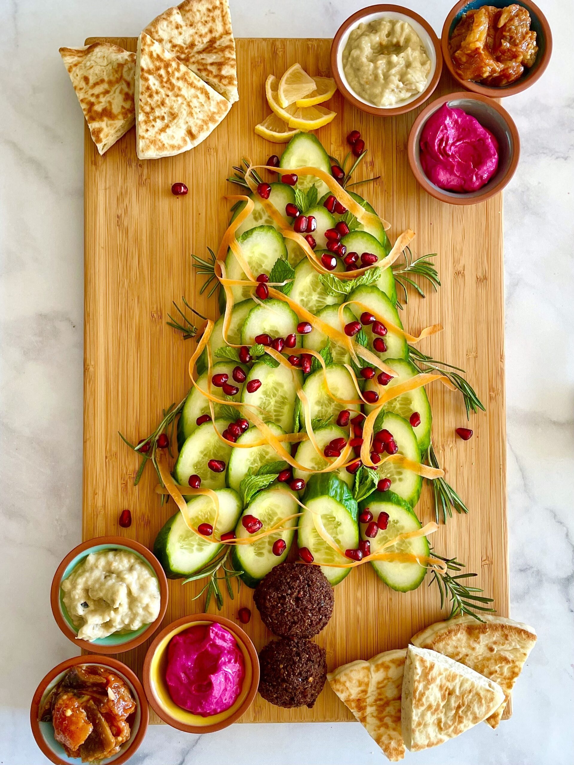 Plant-Based Holiday Tree Snack Board