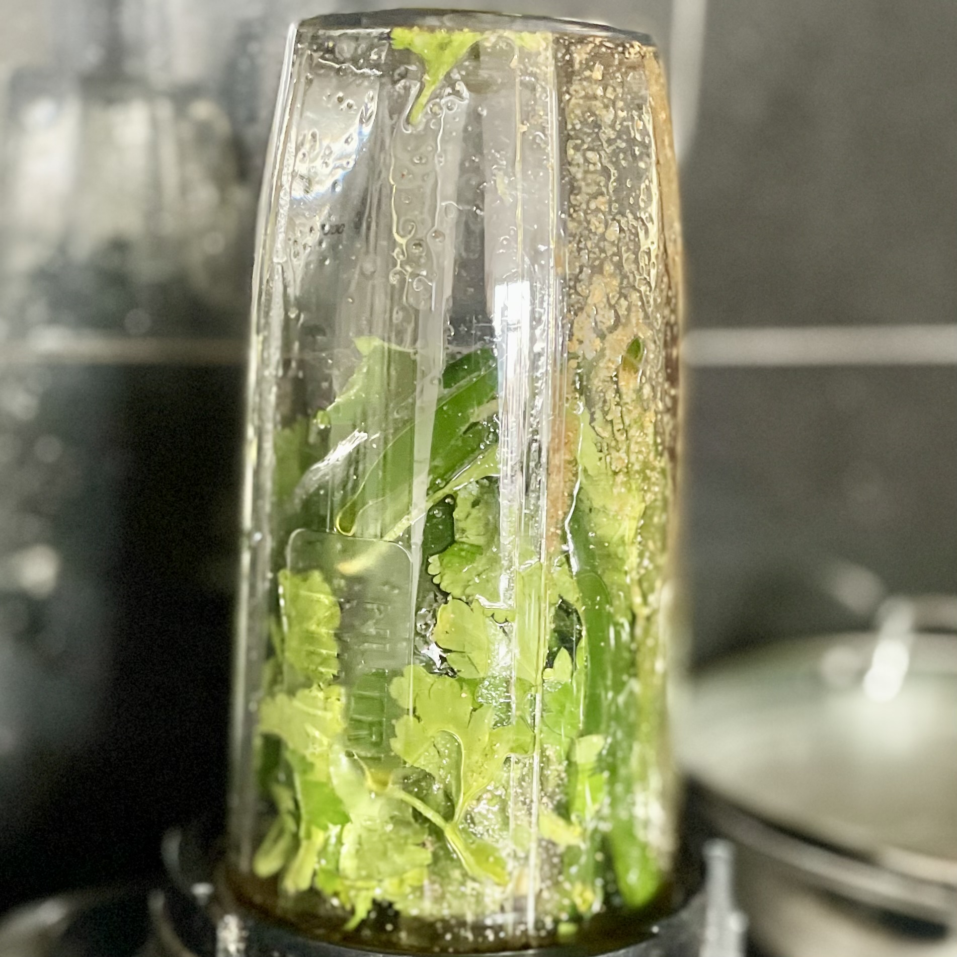 greens in a blender