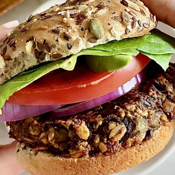 roasted no-beans plant-based burgers