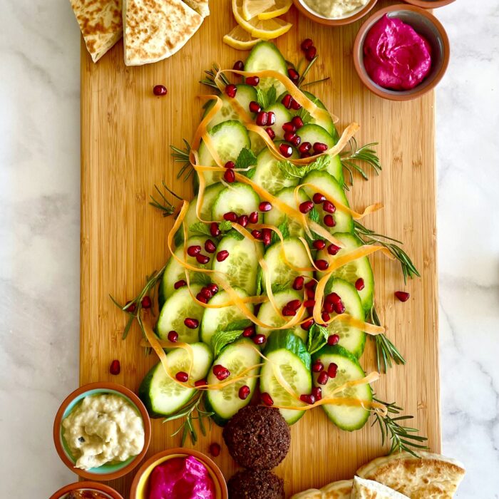 Square Image of Holiday Tree Snack Board
