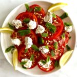 caprese-style salad with pine nuts and mint